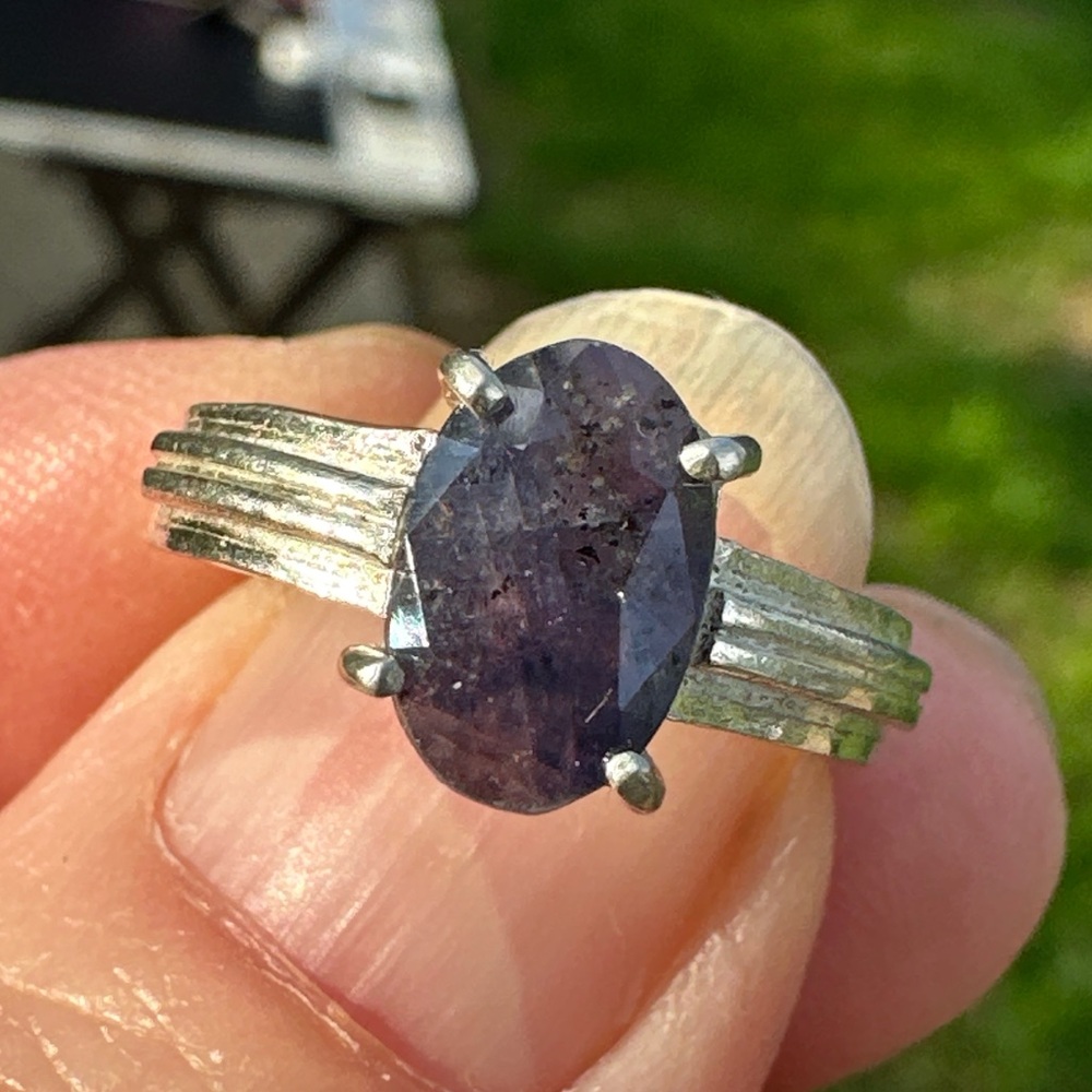 Natural beautiful Sapphire from Kashmir 13.20 Ct Ring Silver 925 - Picture 5 of 12